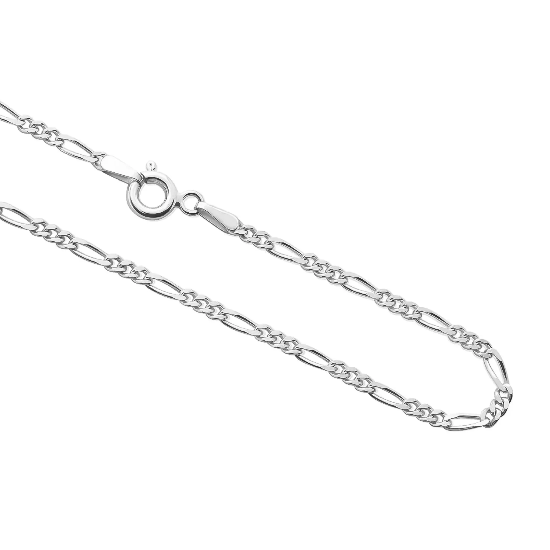 2.3MM STERLING SILVER FIGARO CHAIN - Image 3