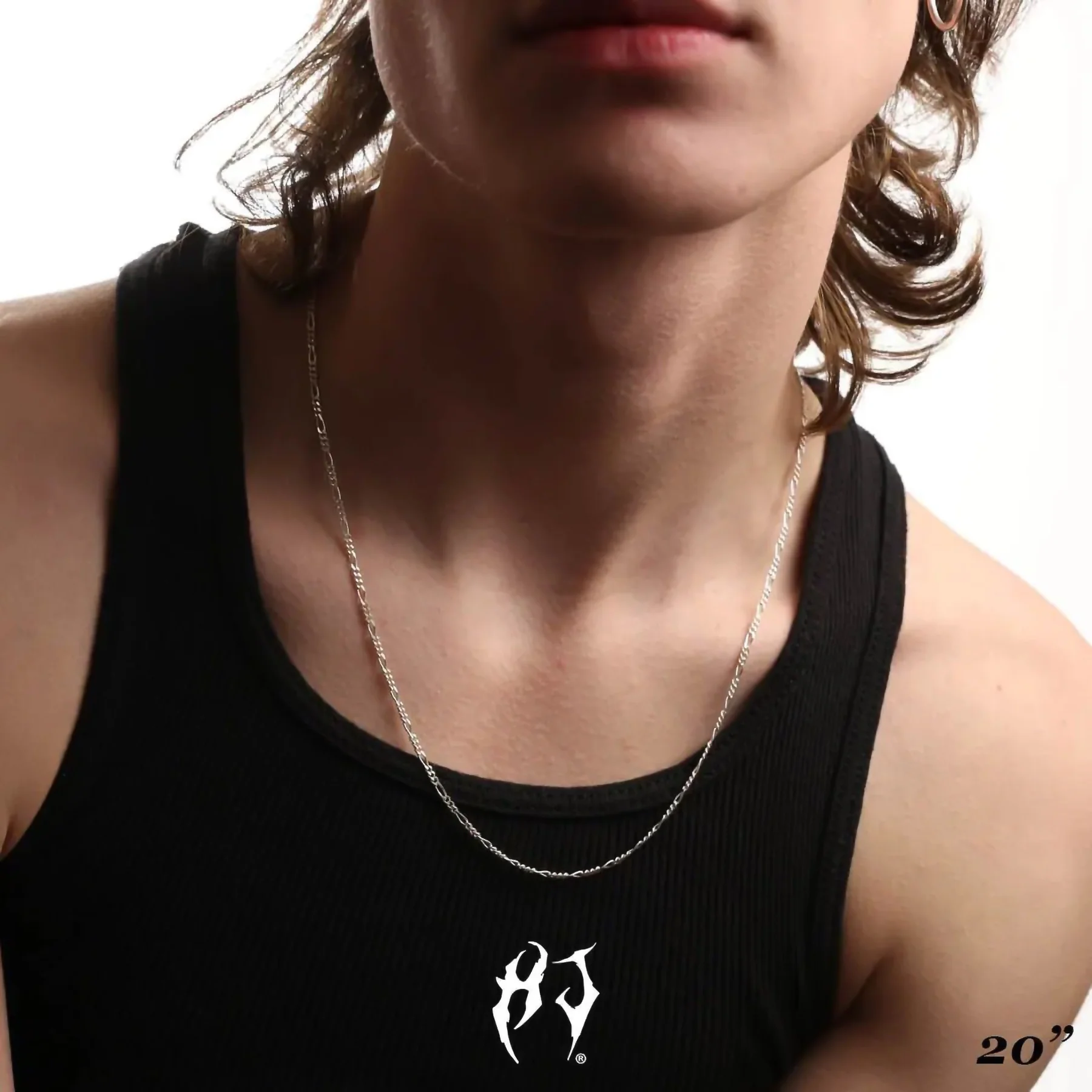 2.3MM STERLING SILVER FIGARO CHAIN - Image 4