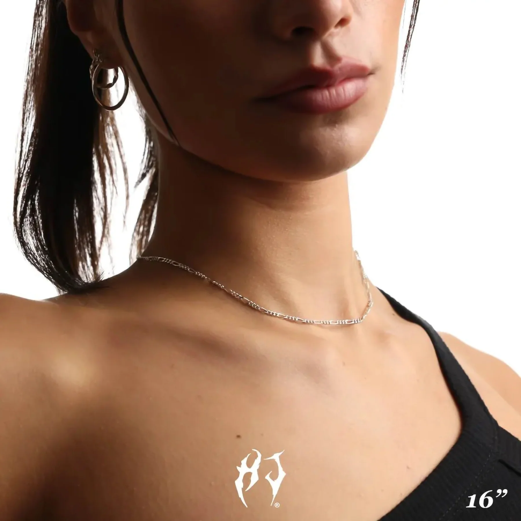 2.3MM STERLING SILVER FIGARO CHAIN - Image 5