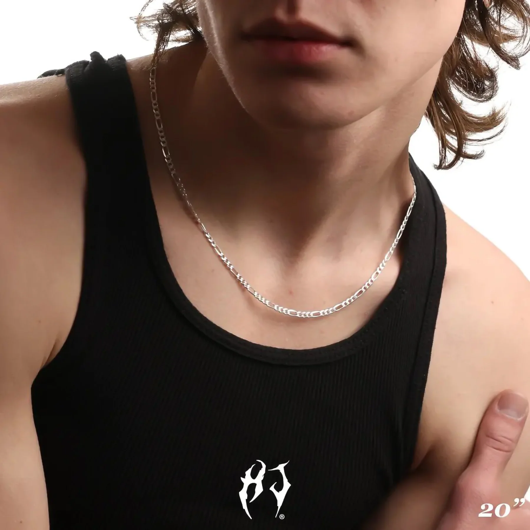 3MM STERLING SILVER FIGARO CHAIN - Image 5